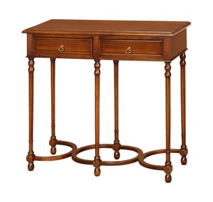 MAHOGANY 2 DRAWER STRECTHERS CONSOLE TABLE KN