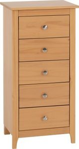Oslo 5 Drawer Narrow Chest Antique Pine WB