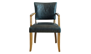 Duke Leather With Arms Dining Chair Ink Blue VL