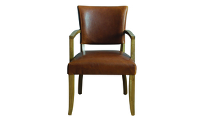 Duke Leather With Arms Dining Chair Tan VL