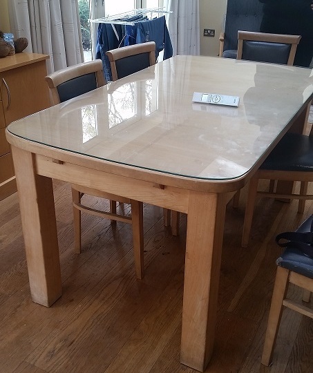 Before - dining table before refurbishment